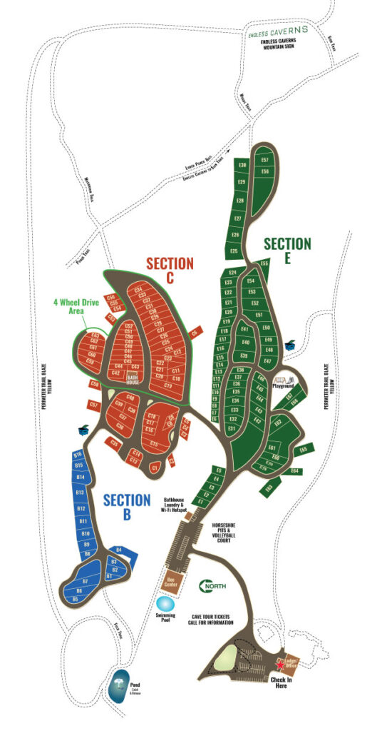 Campground Map - Endless Caverns