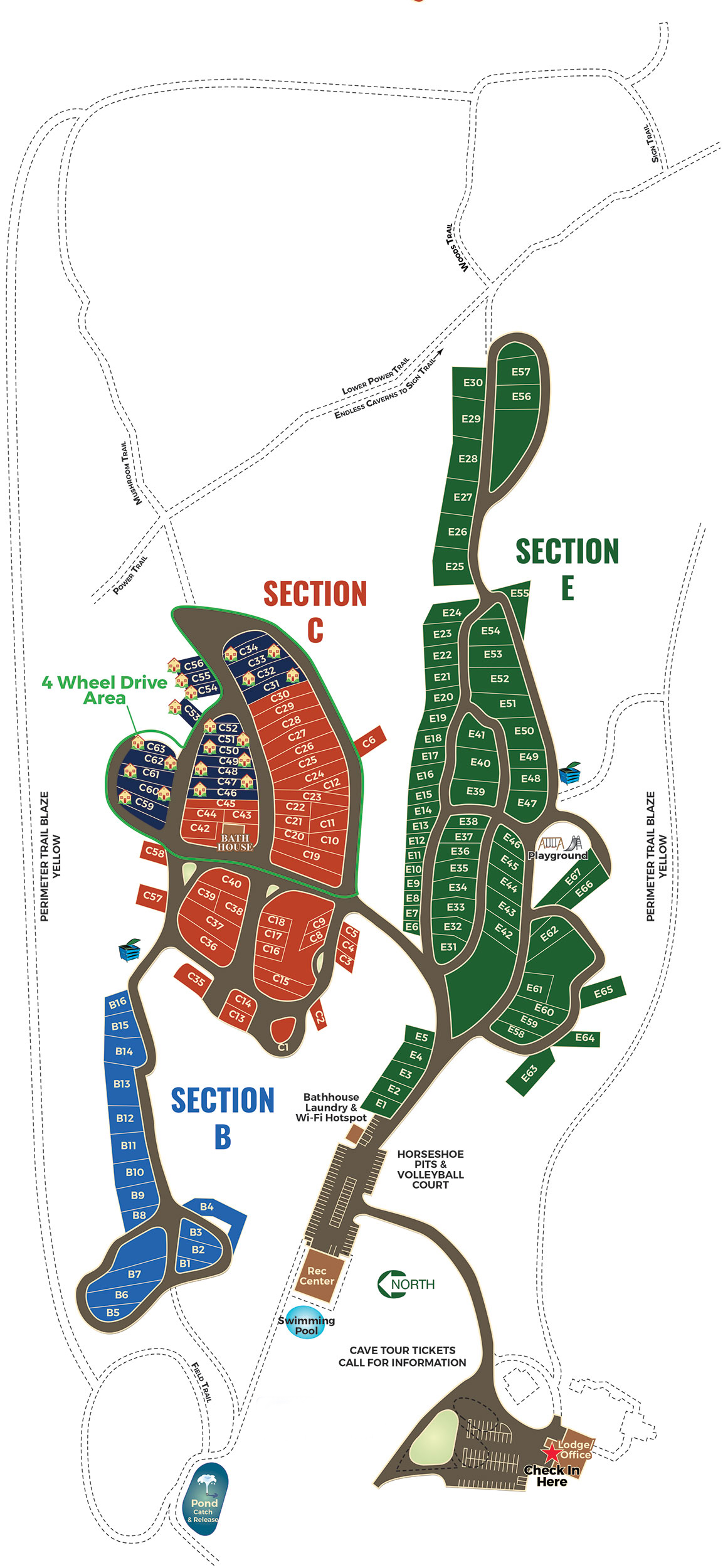 Endless Caverns 2024 Campground Map