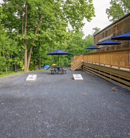 Cornhole Boards & Pool Deck Area