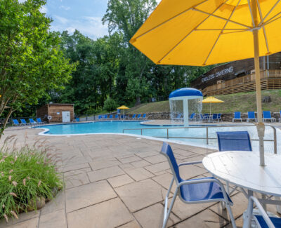 Endless Caverns Pool with Chair and Umbrella in foreground