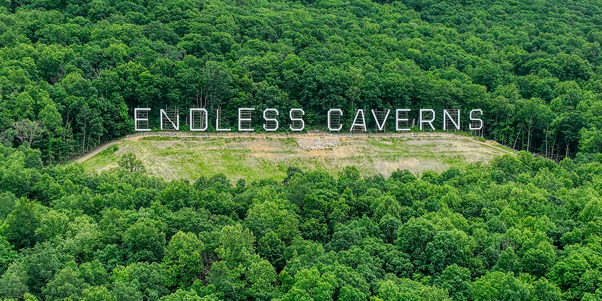 Endless Caverns Sign at Endless Caverns RV Resort